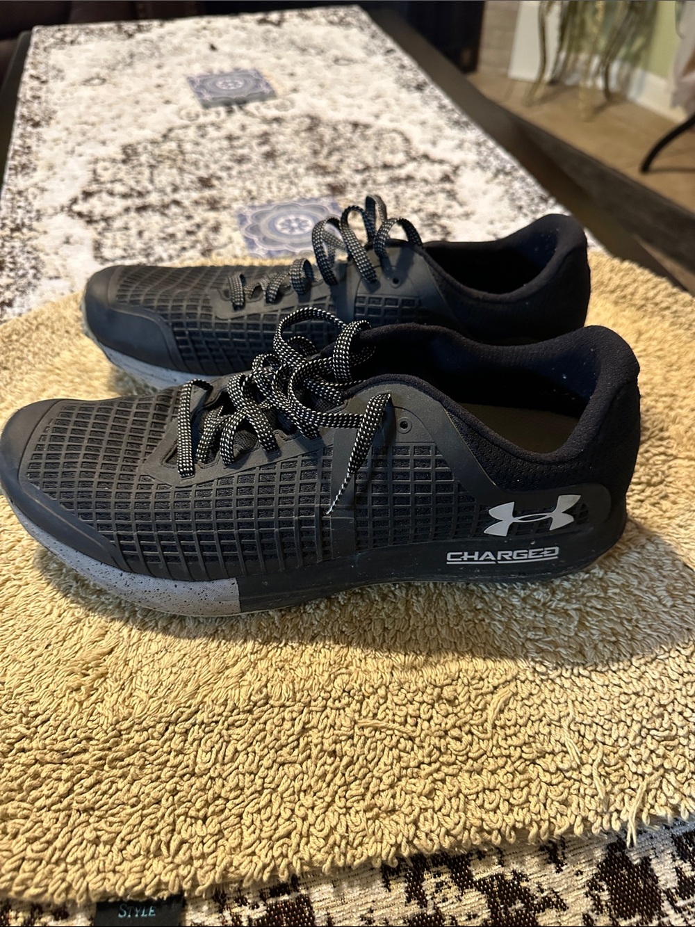 Under Armour Black Athletic Charged Training Sneakers